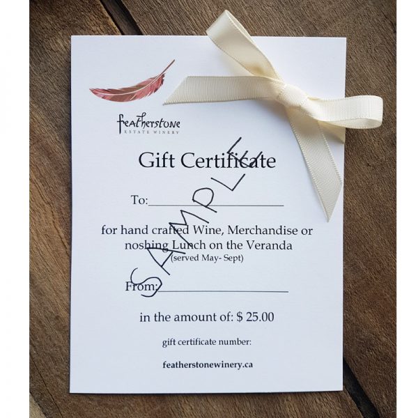 $25 gift certificate