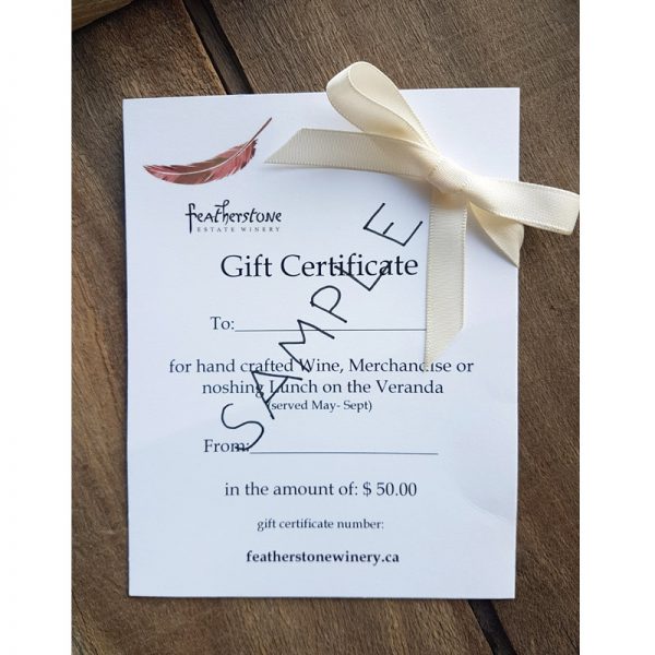 $50 gift certificate